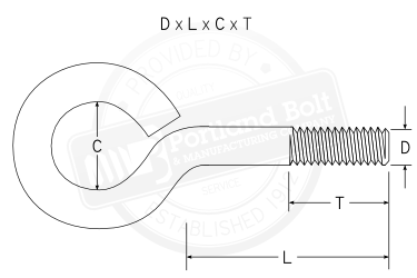 Dimensioned Closed Eye Bolt