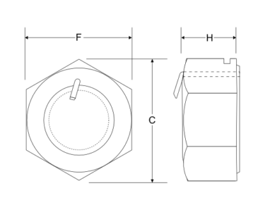 Dimensioned Anco Lock Nut