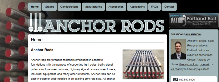 anchorrods.com microsite