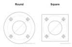 Diagram of anchor bolt templates.